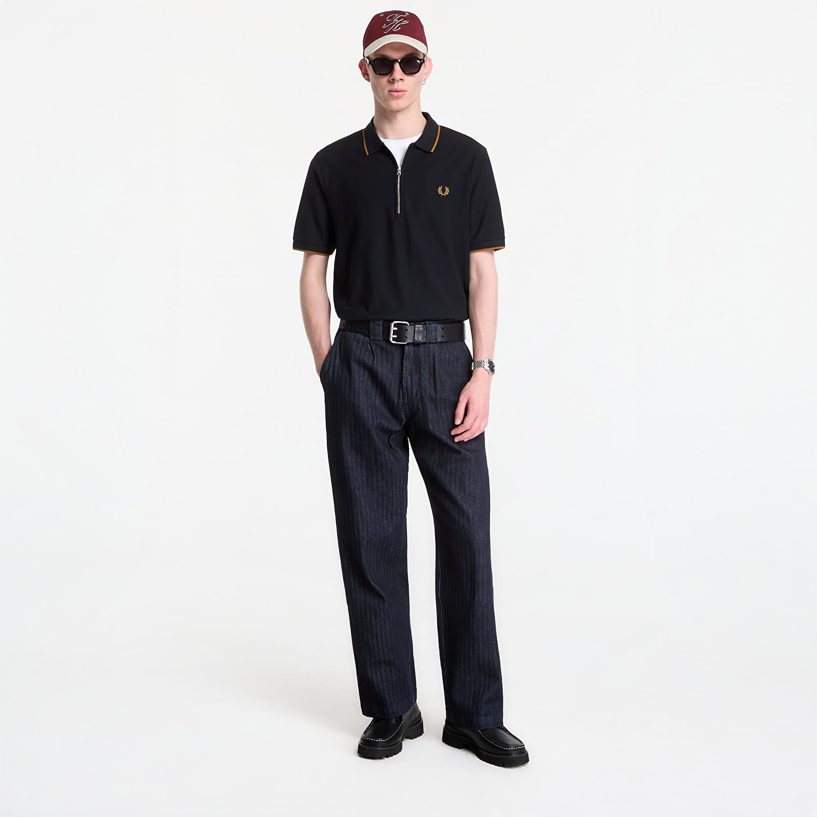 T-shirts Fred Perry Crepe Pique Polo Shirt Black