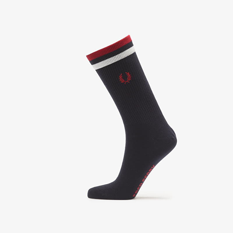 Fred Perry Tipped Sports Sock Navy/ Snow White/ Burnt Red