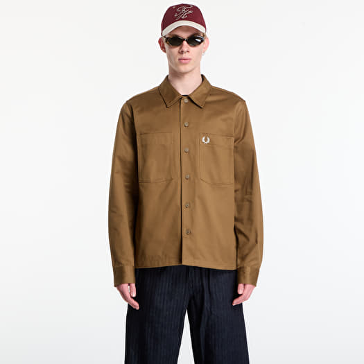 Fred Perry Twill Overshirt Brown