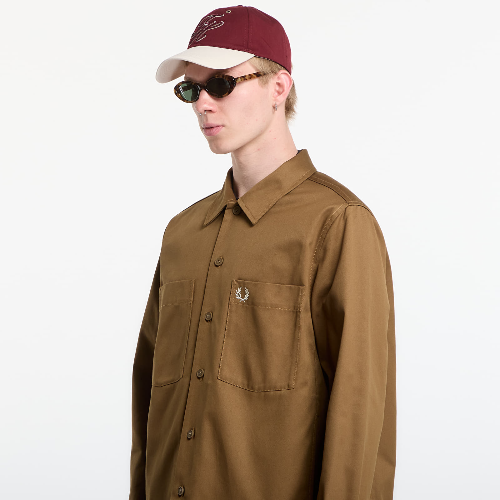 Overshirt Fred Perry Twill Overshirt Brown