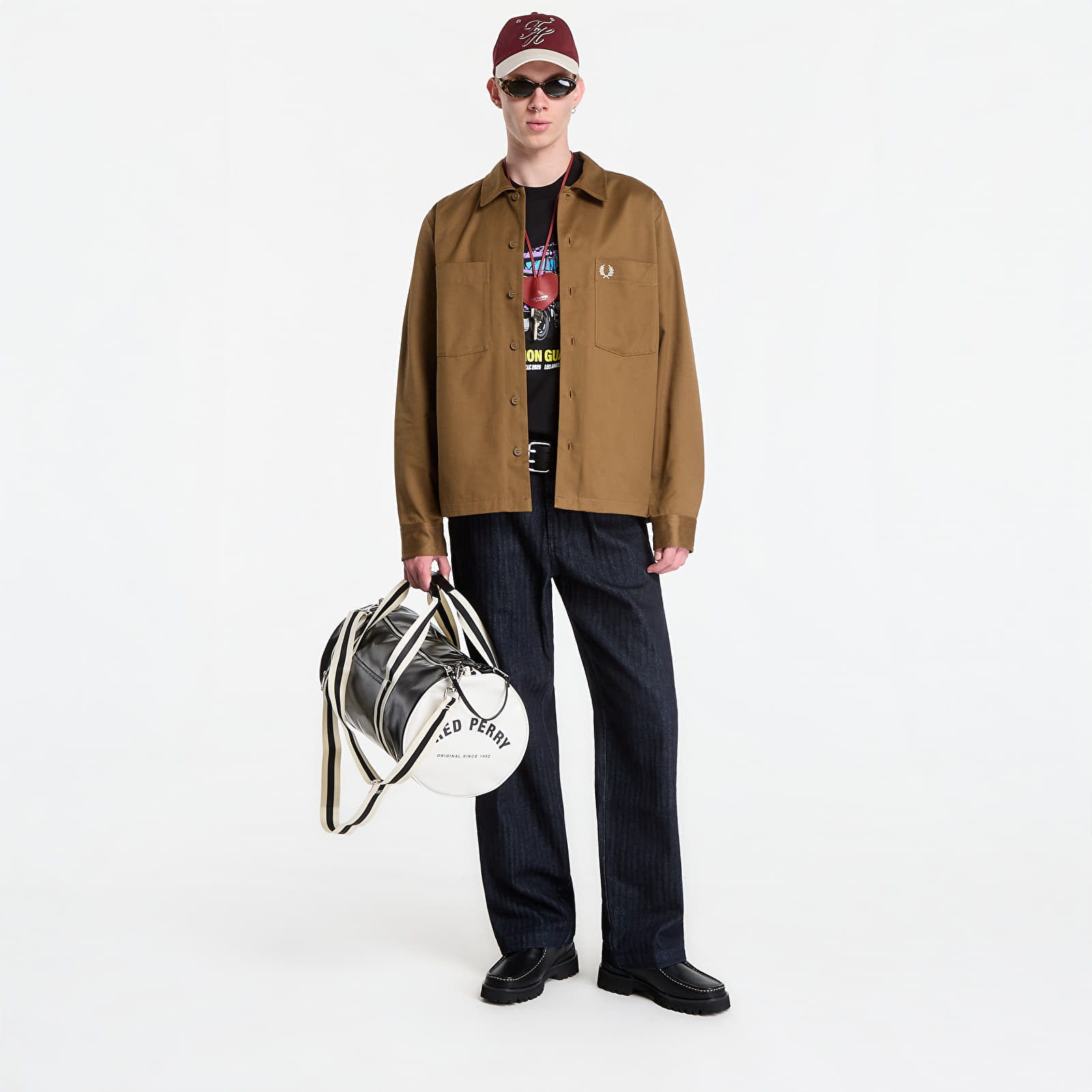 Overshirt Fred Perry Twill Overshirt Brown