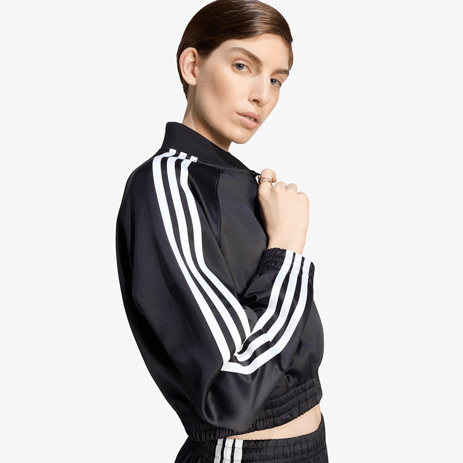 Jacken adidas Satin Sst Jacket Black/ White