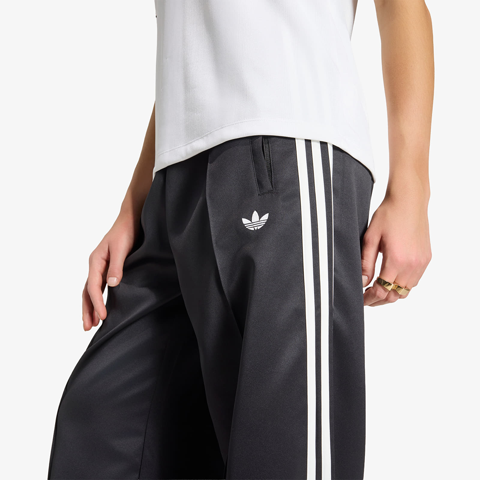 Jogginghosen adidas Satin Sst Loose Track Pant Black/ White