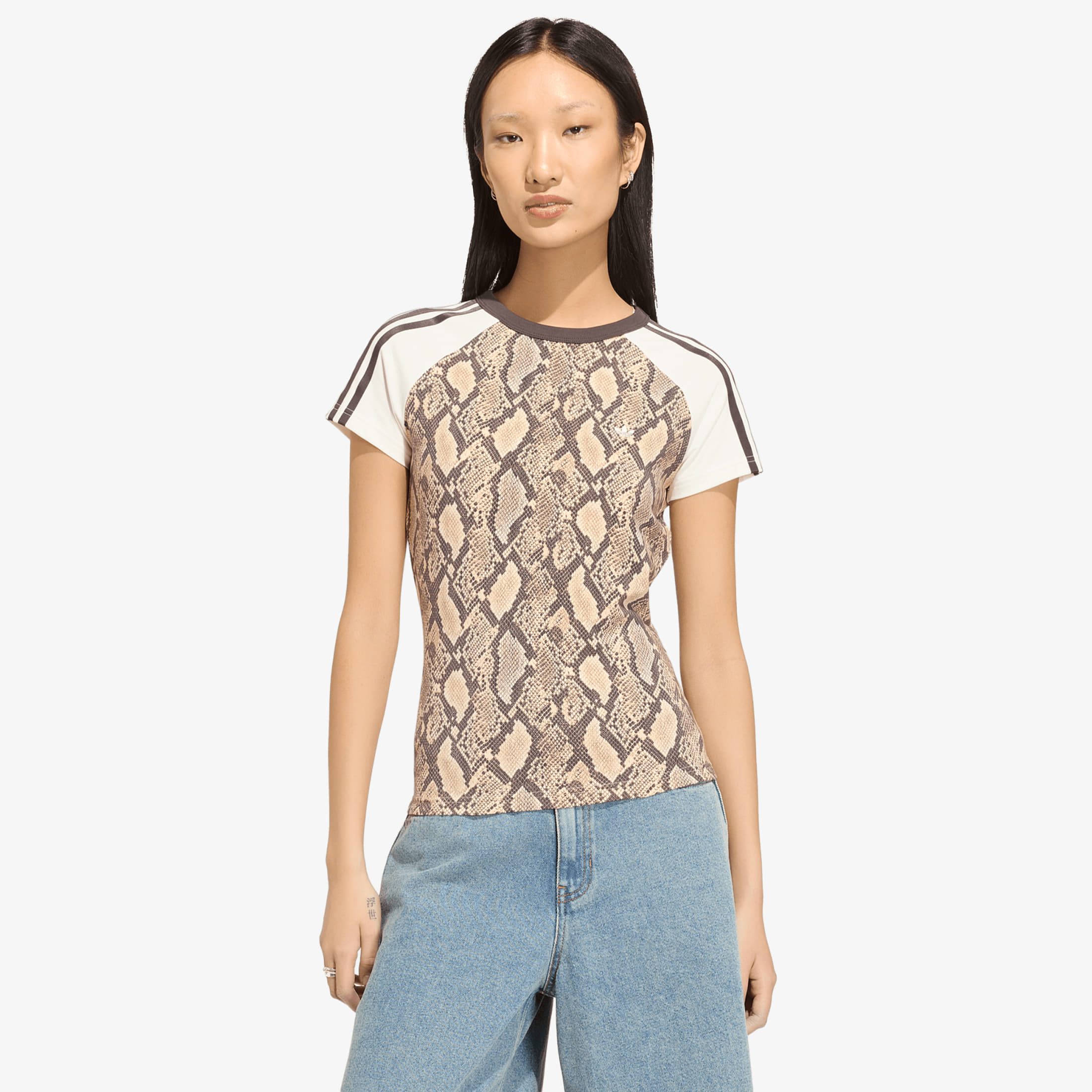Maglietta adida nake Print Cali Tee Linen/ Magic Beige
