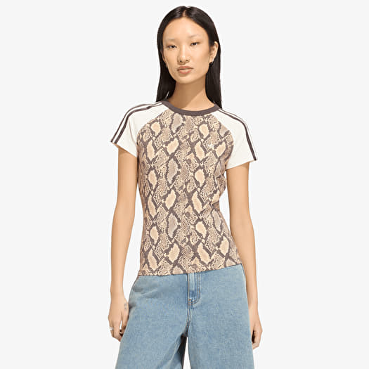 adidas Snake Print Cali Tee Linen/ Magic Beige