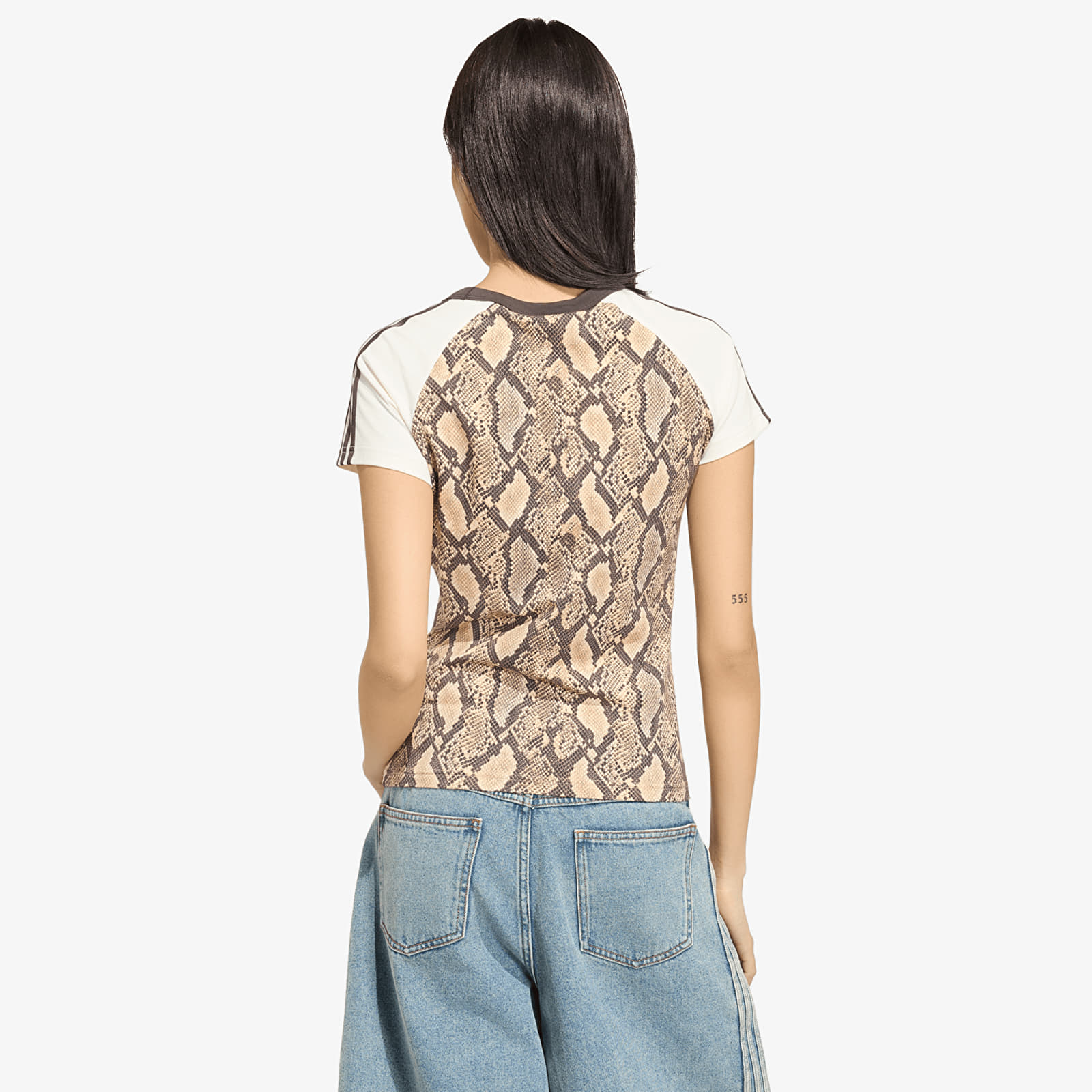T-shirts adidas Snake Print Cali Tee Linen/ Magic Beige