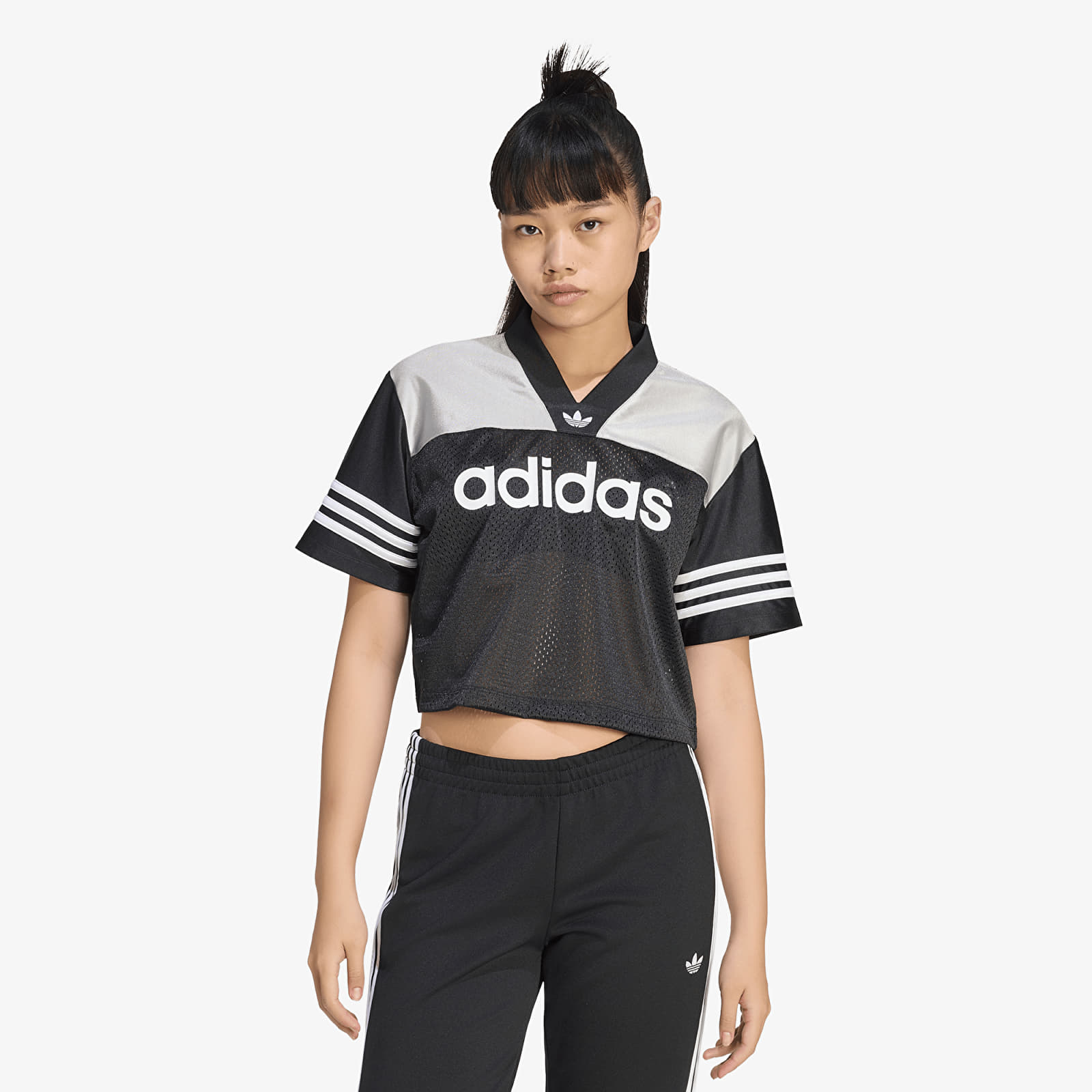 Women's jerseys adidas Crop Jersey Black/ Grey Two/ White