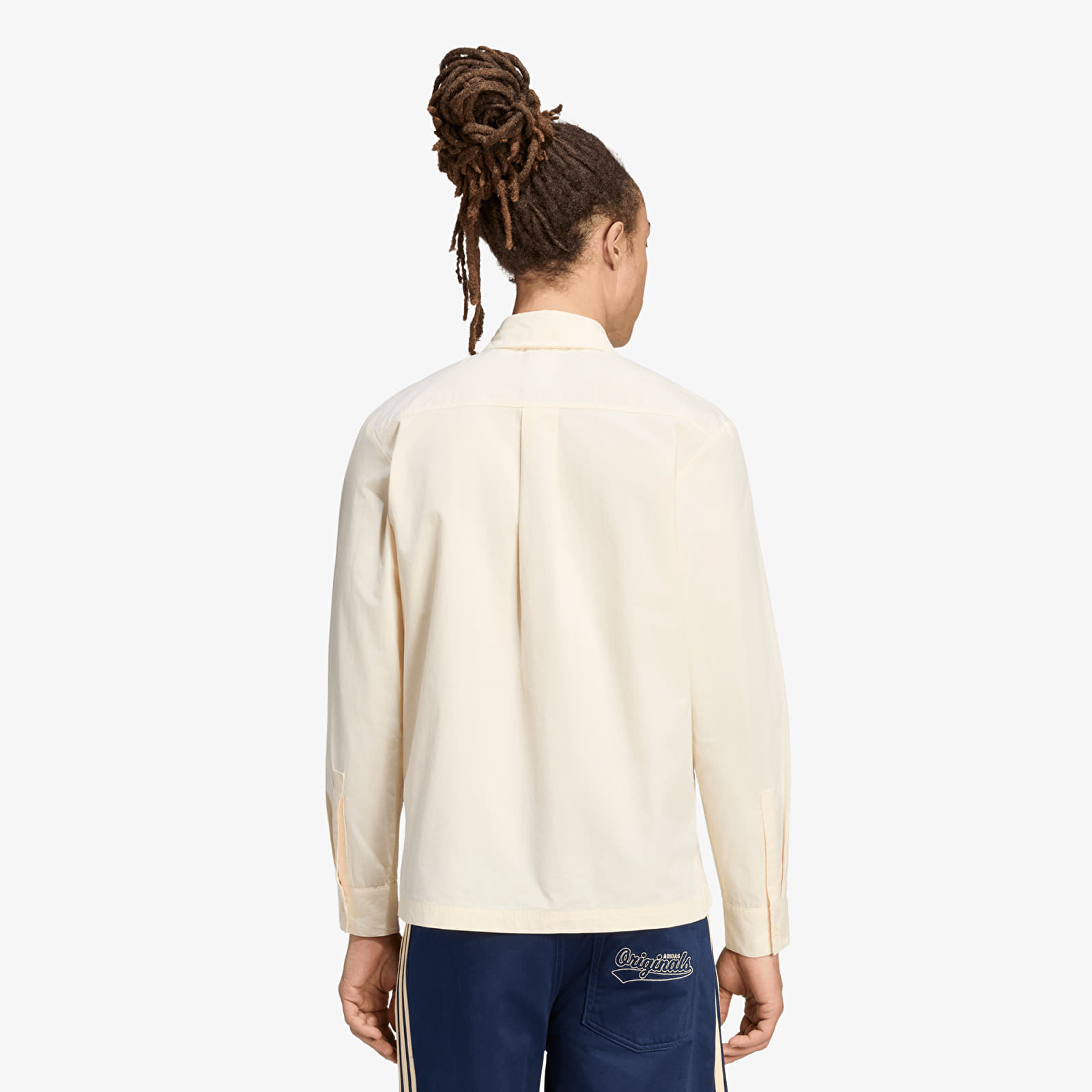 Muške majice adidas 3 Stripes Button Up Shirt Warm Vanilla