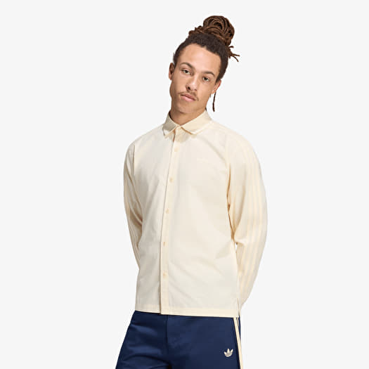 Paita adidas 3 Stripes Button Up Shirt Warm Vanilla