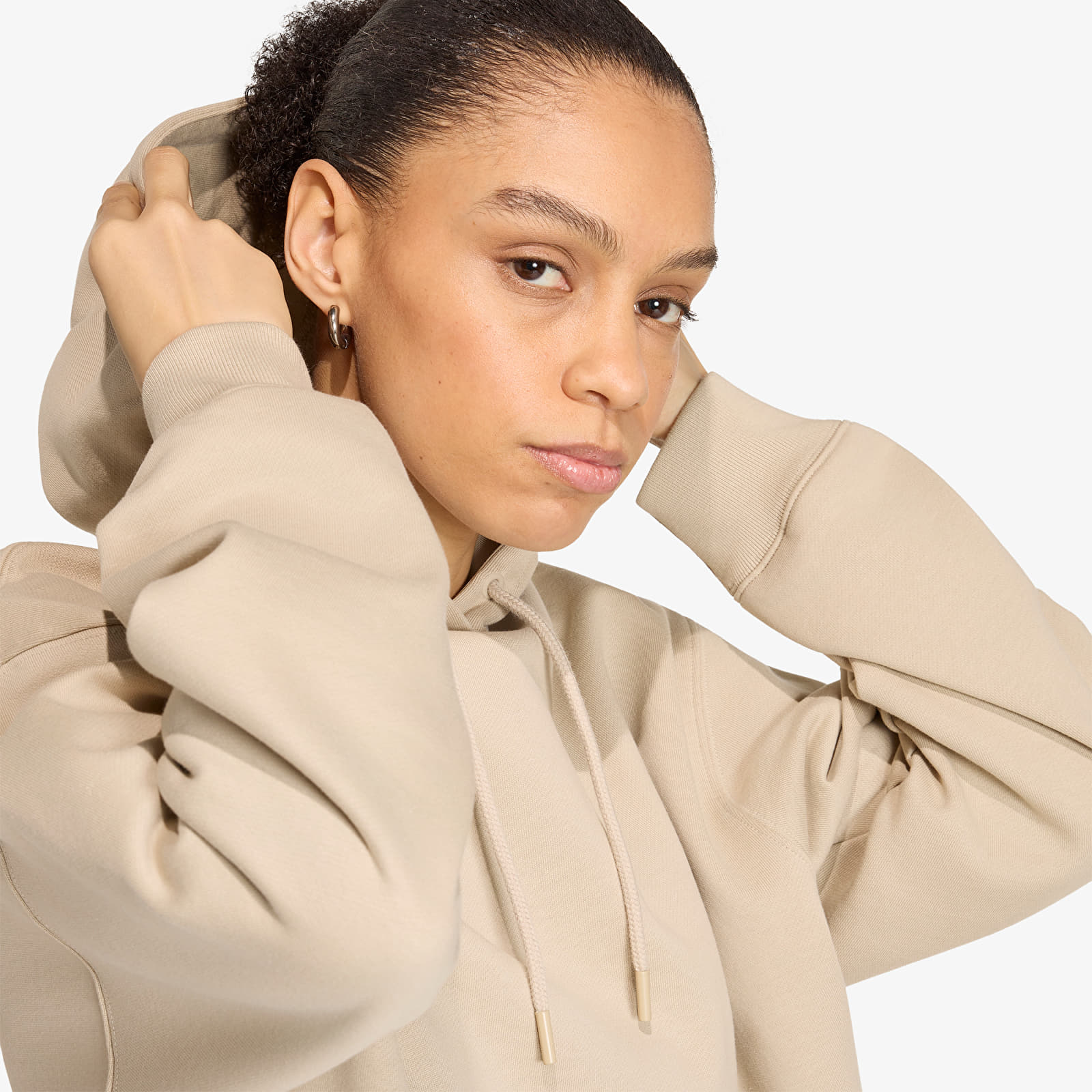 Hoodies and sweatshirts  adidas Ess Fl Hd Os Khaki Three