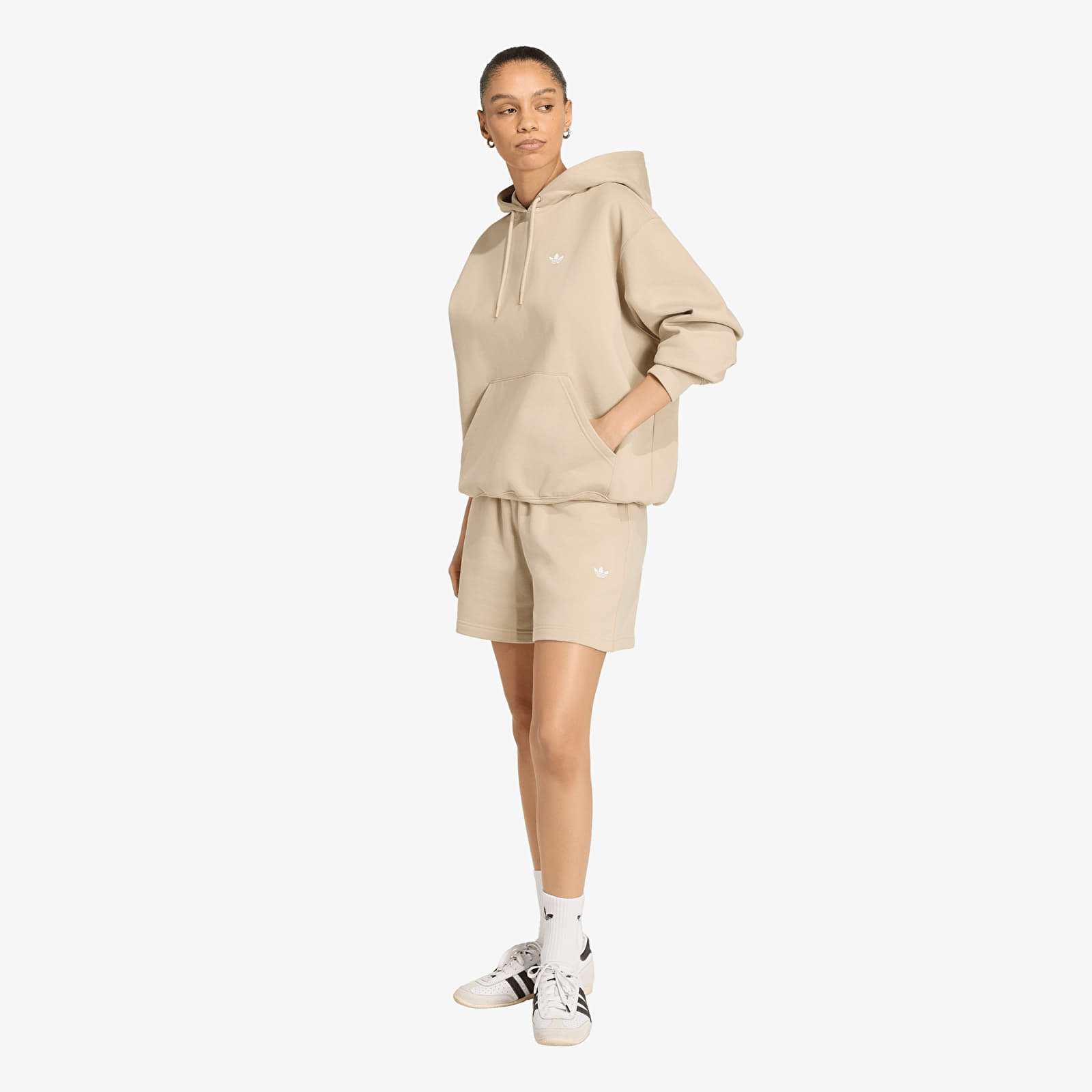 Hoodies and sweatshirts  adidas Ess Fl Hd Os Khaki Three