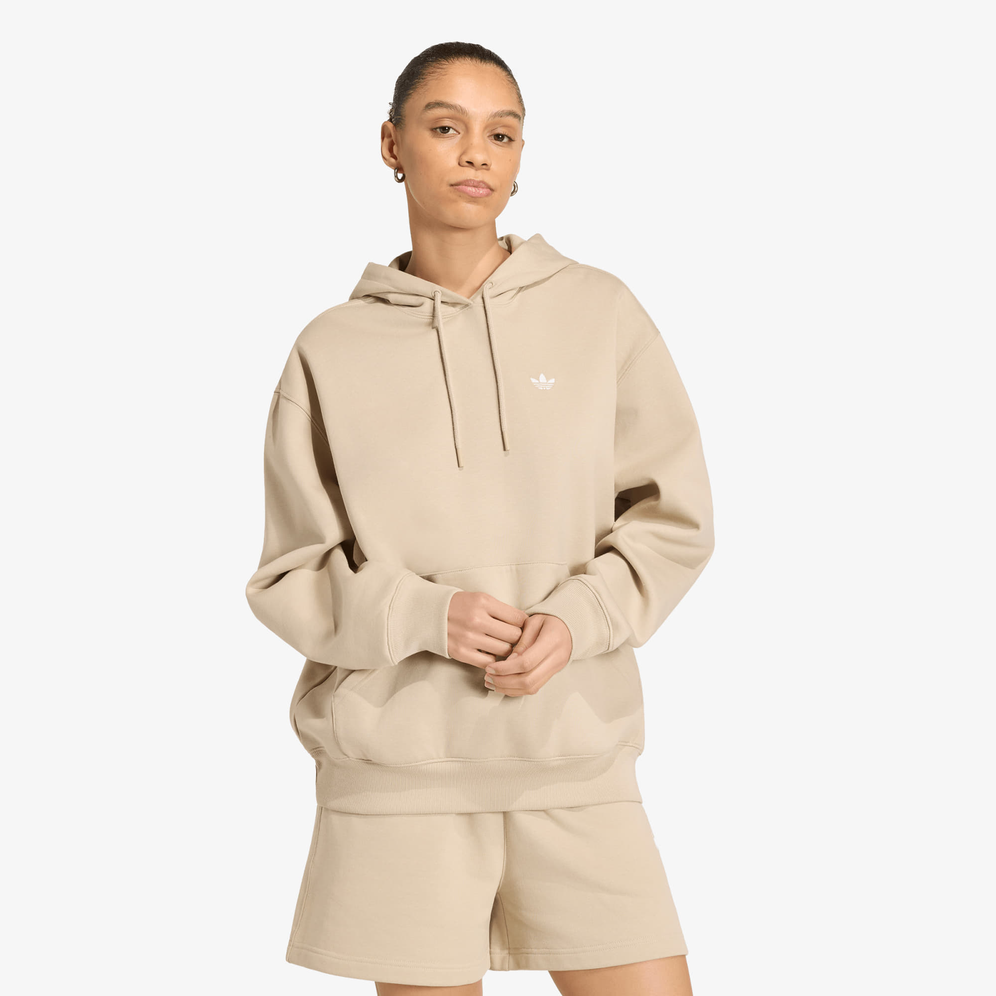 Felpa adidas Ess Fl Hd Os Khaki Three