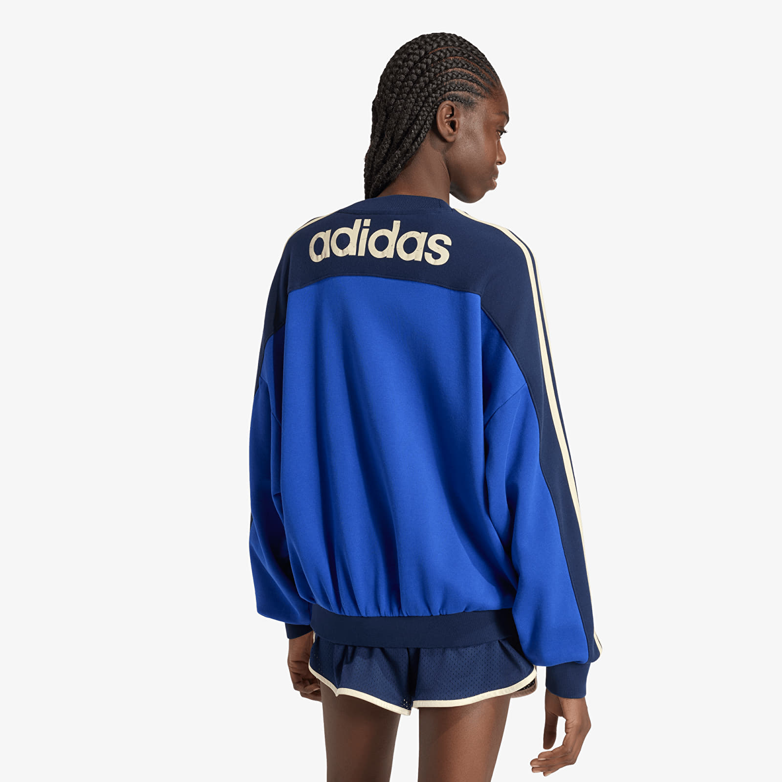 Hoodies für Frauen adidas Graphic Crew Bold Blue/ Night Indigo