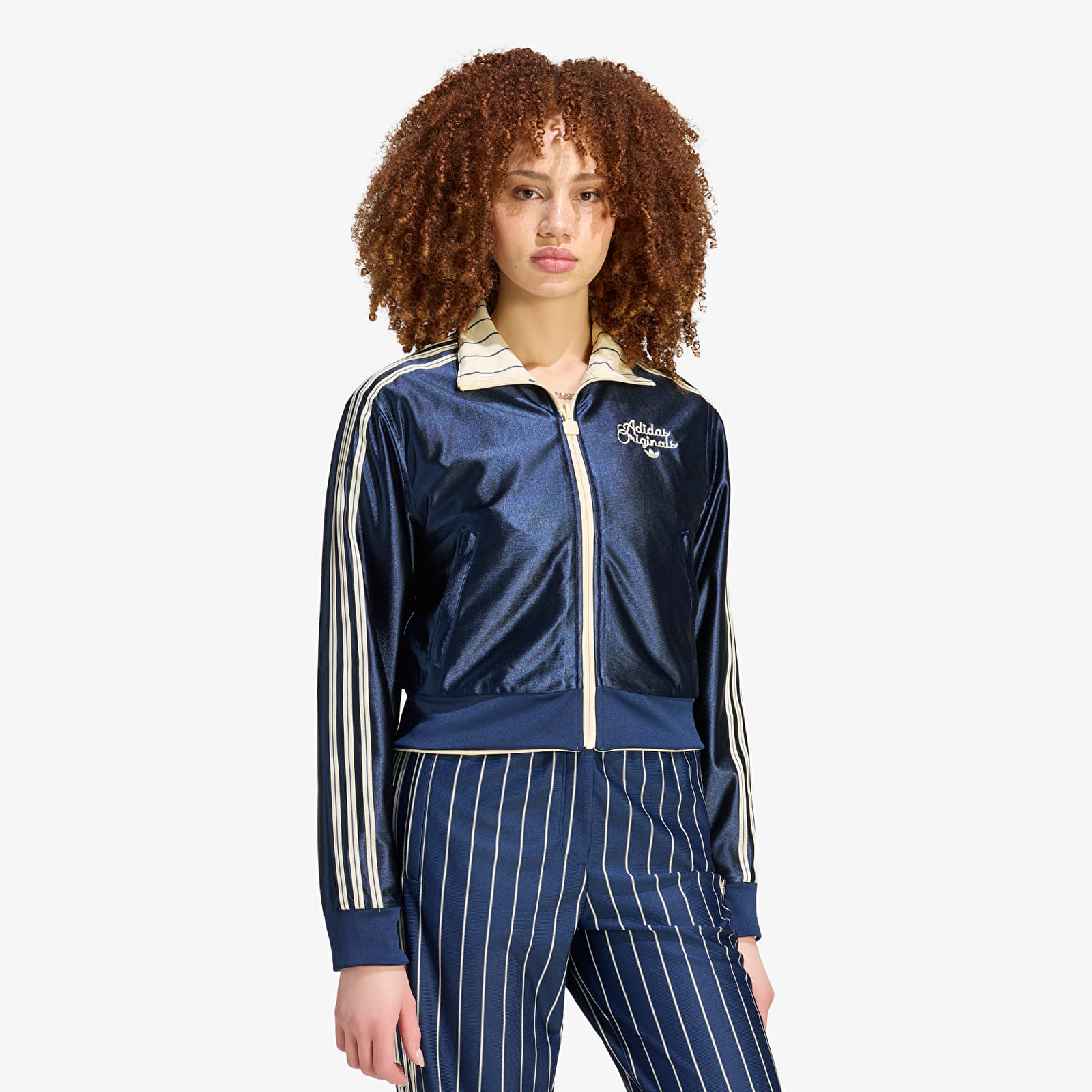 Hettegensere og sweatshirts adidas Reversible Firebird Track Top Warm Vanilla/ Night Indigo