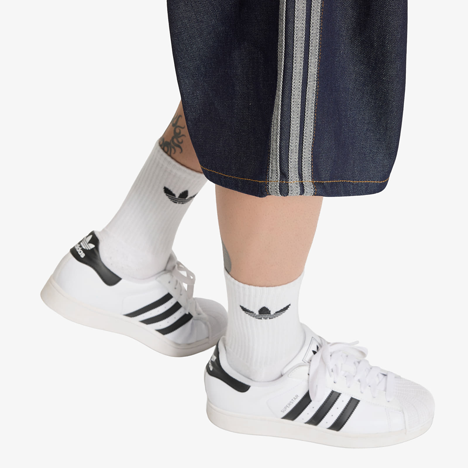 Men's shorts adidas Firebird Adicolor Jorts Mid-Rise Straight Leg Indigo Denim