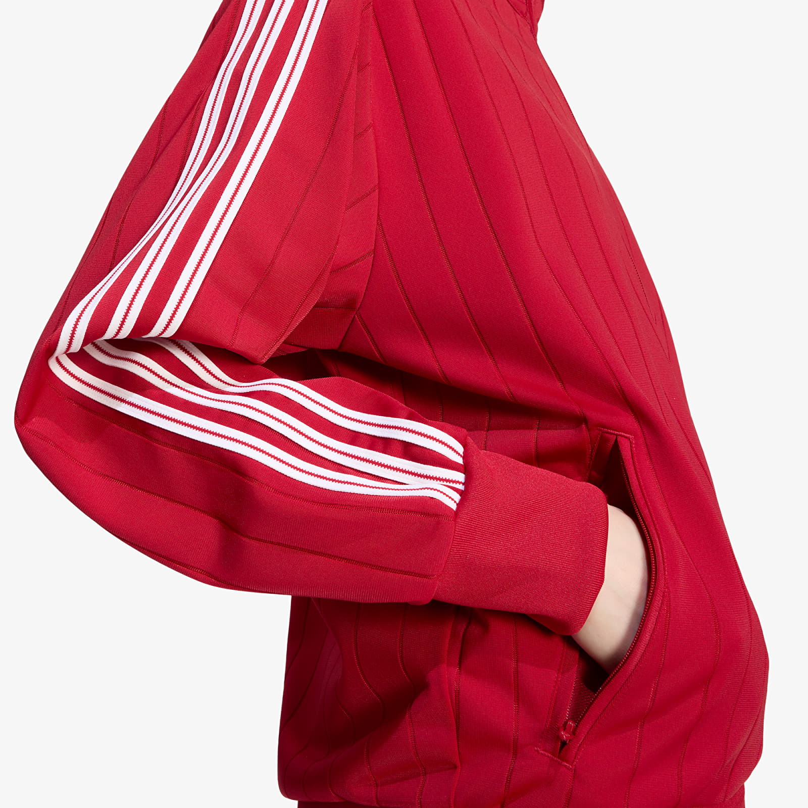 Ženske dukserice adidas Pinstripe Firebird Loose Tracktop Team Victory Red/ White/ Team Victory Red