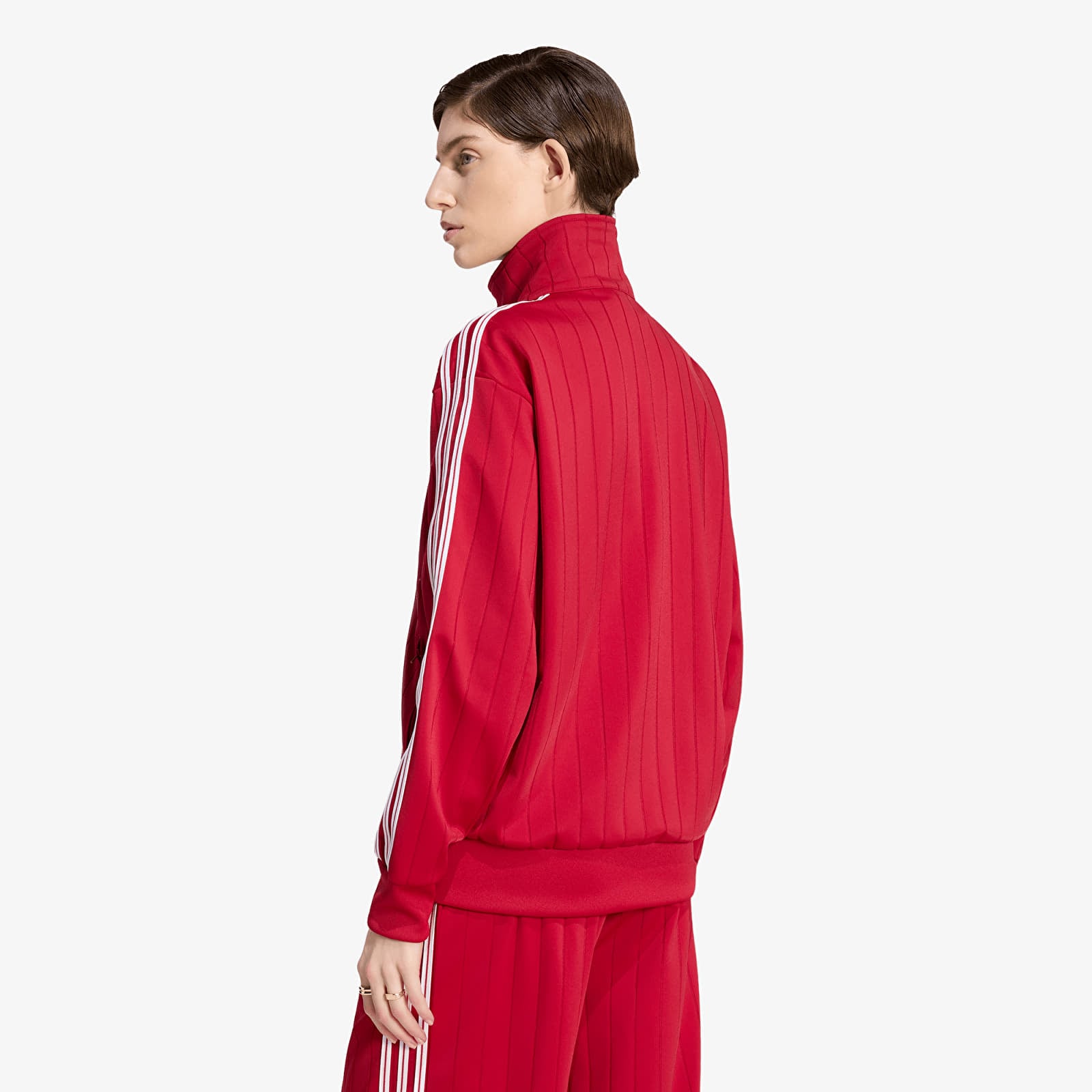 Ženske dukserice adidas Pinstripe Firebird Loose Tracktop Team Victory Red/ White/ Team Victory Red