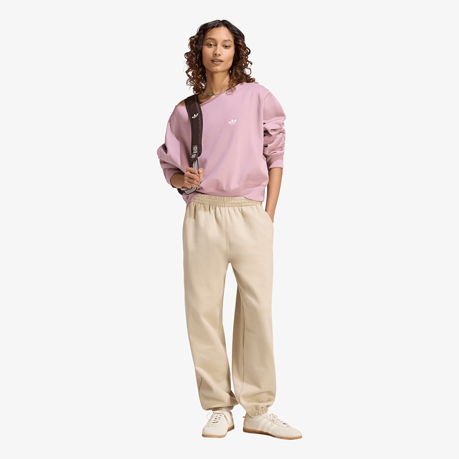 Felpe con cappuccio donna adidas Ess Crw Lo Magic Mauve