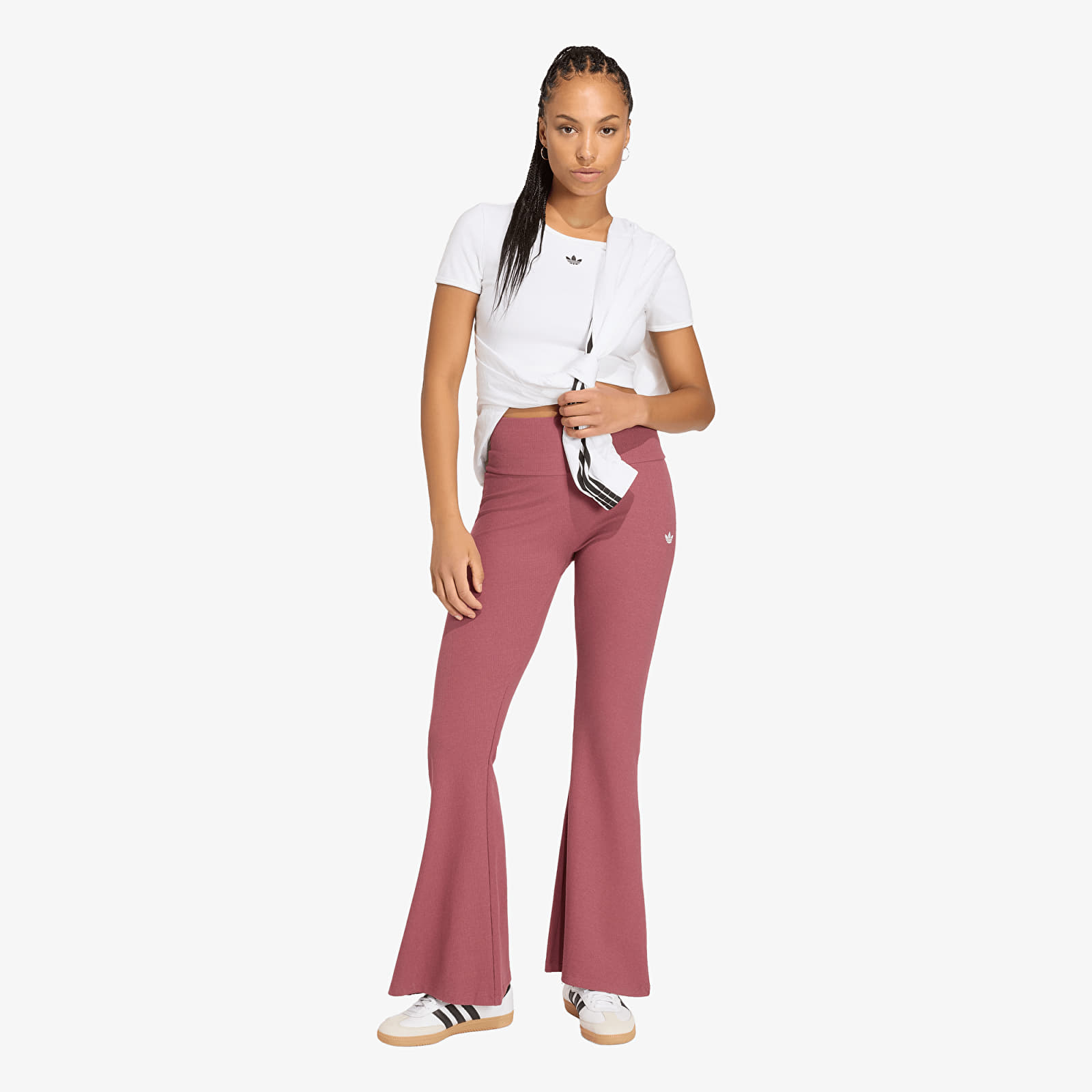 Leggings adidas Essentials Rib Flared Leggings Quiet Crimson