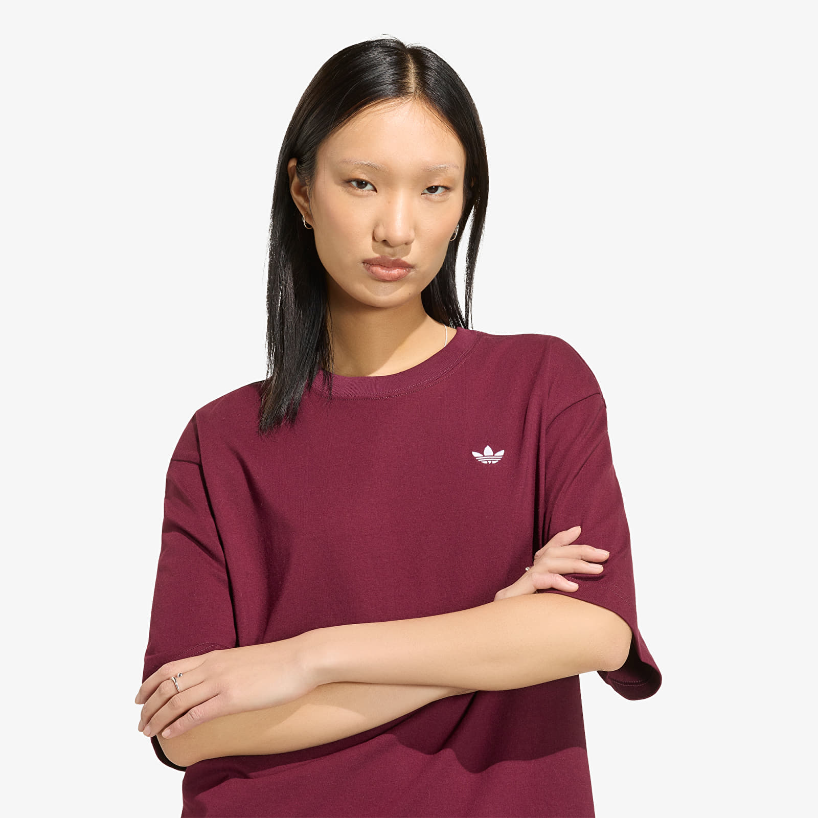 Magliette da donna adidas Ess Tee Os Maroon