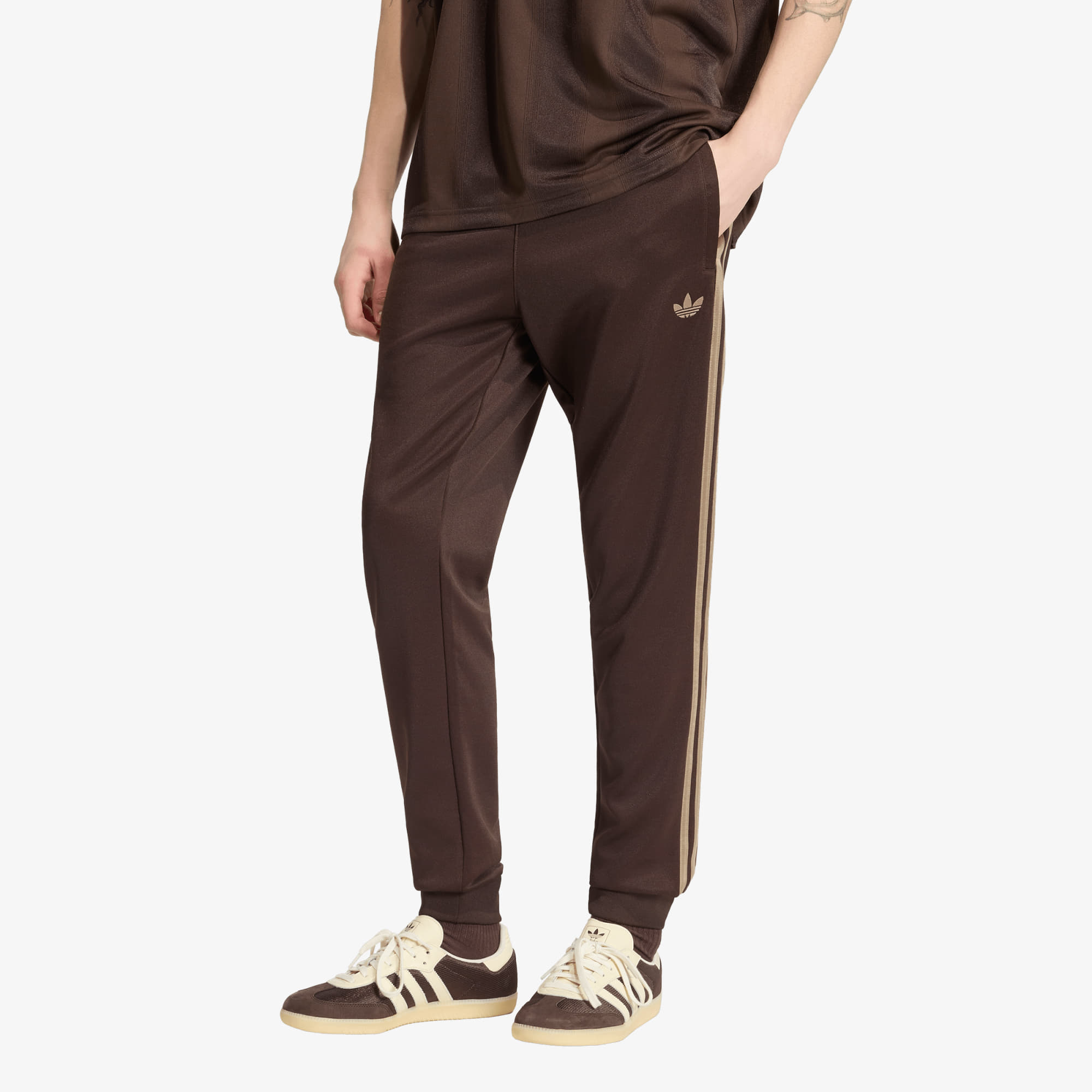 Pantaloni da ginnastica adidas Sst Track Pants Aurora Coffee/ Khaki Six