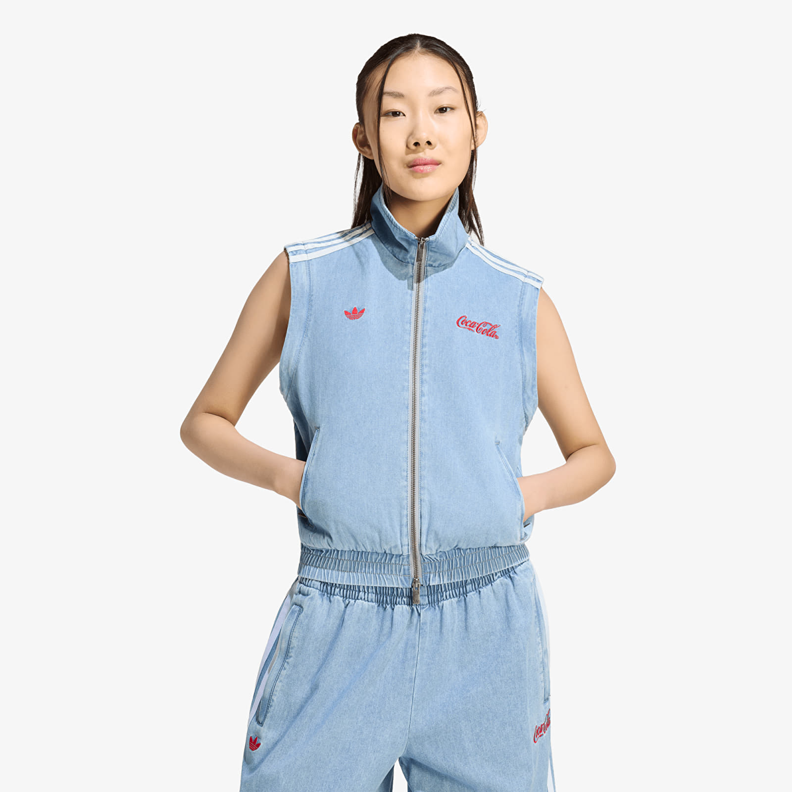 Jakker adidas x Coca Cola Firebird Reg Denim Track Top Light Denim