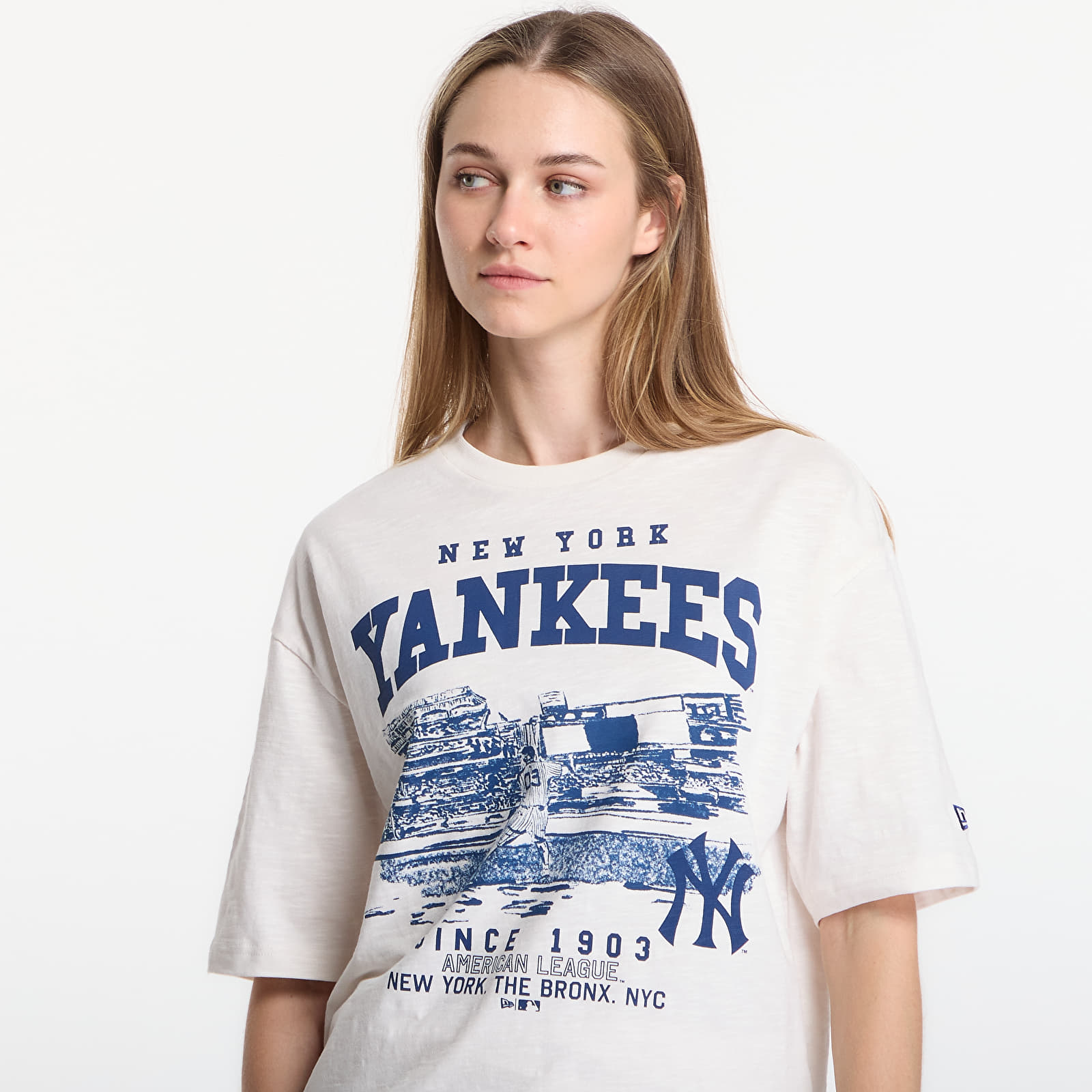 T-shirts New Era MLB Slub Stadium OS Tee New York Yankees UNISEX Off White