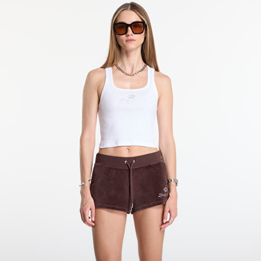 Tank top Sporty & Rich Juicy Crown Ribbed Tank White