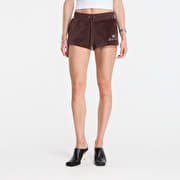 Sporty & Rich Juicy Script Velour Short Chocolate
