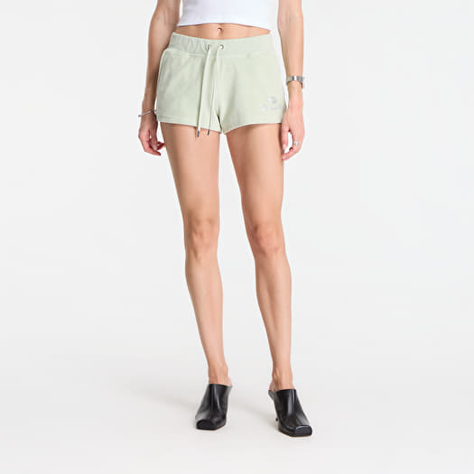 Sporty & Rich Juicy Script Velour Short Sage