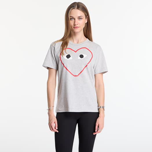 Marškinėliai Comme des Garçons PLAY T-Shirt Logo Print Knit UNISEX Top Gray