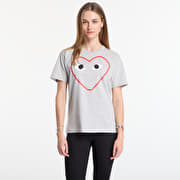 Comme des Garçons PLAY T-Shirt Logo Print Knit UNISEX Top Gray