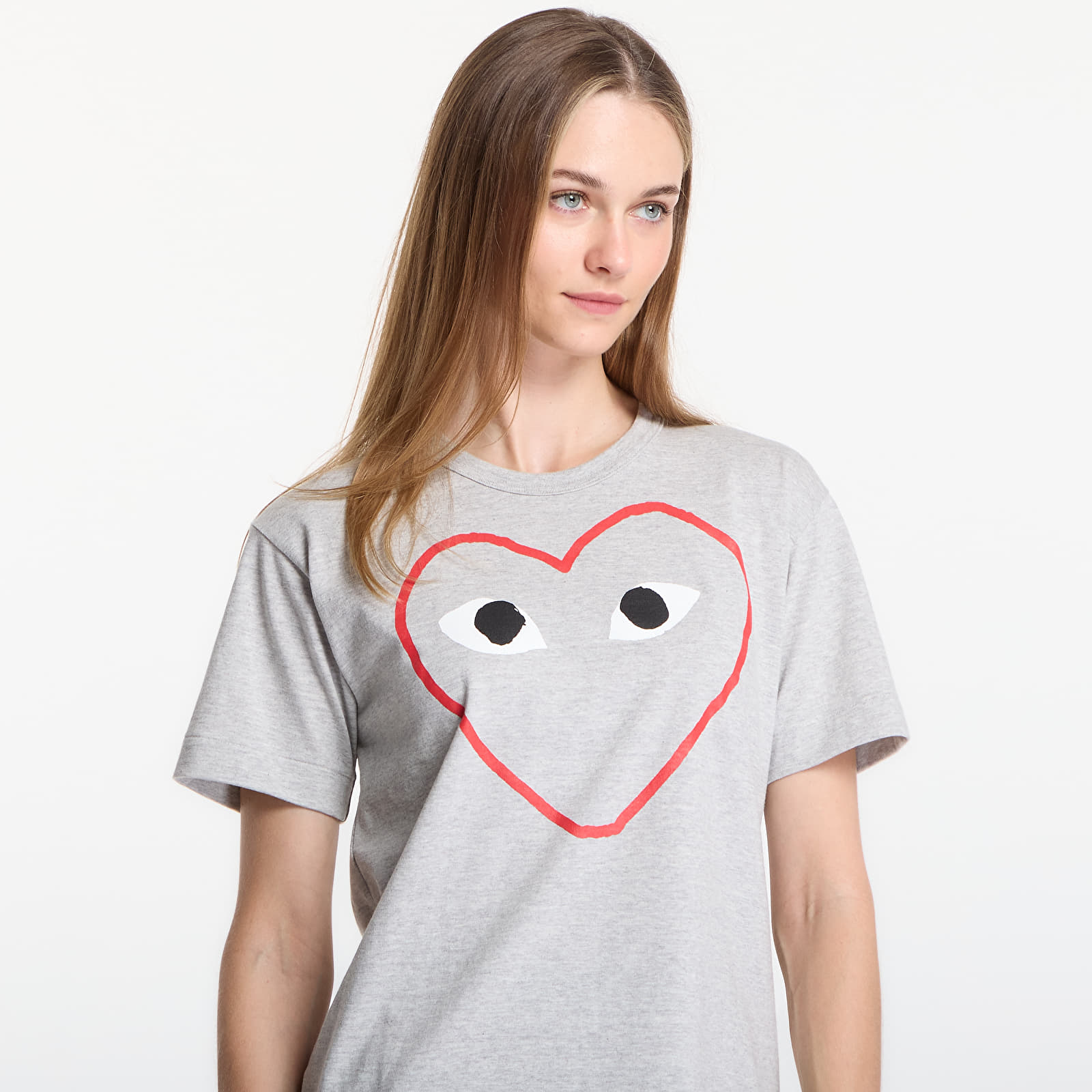 Camisetas Comme des Garçons PLAY T-Shirt Logo Print Knit UNISEX Top Gray
