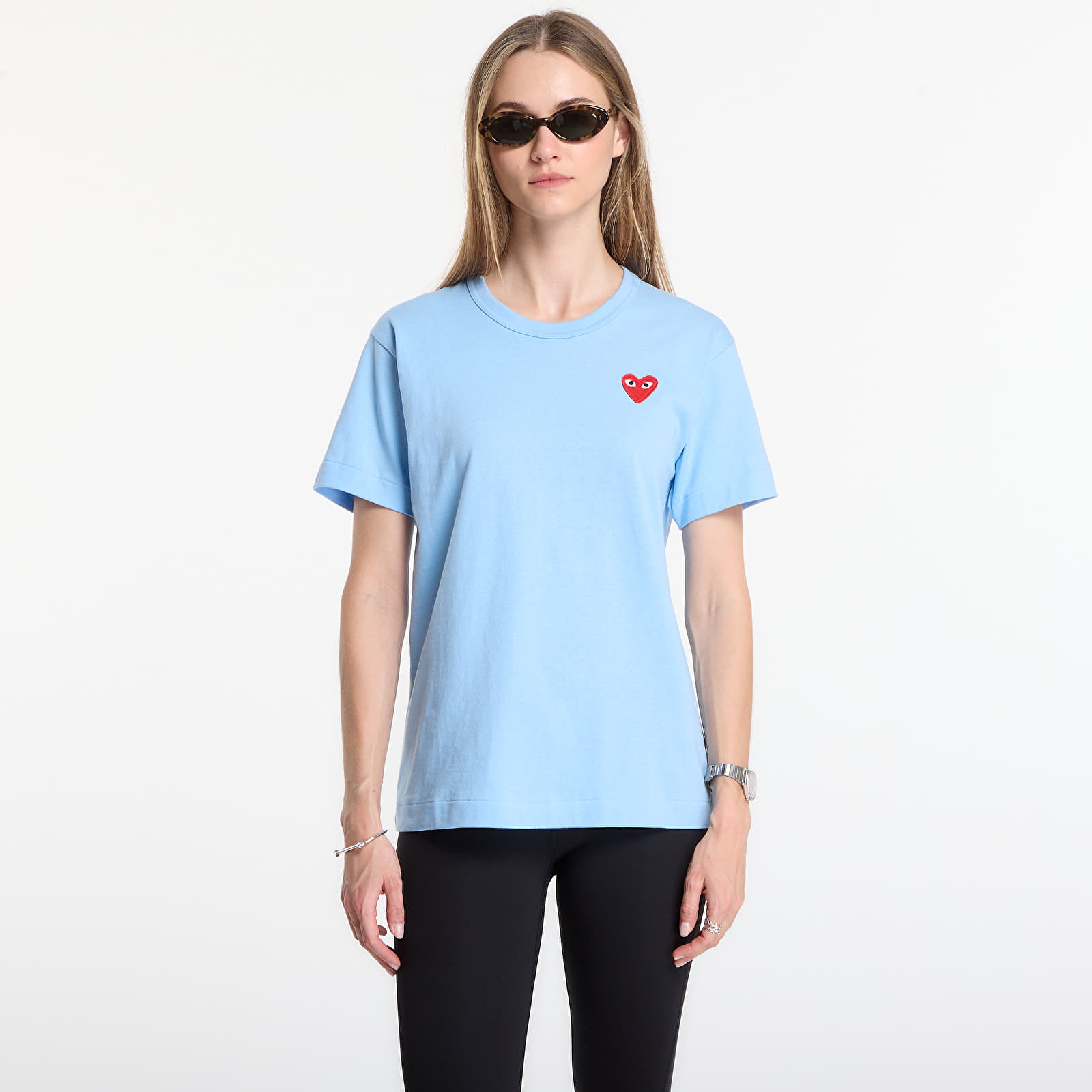T-shirts Comme des Garçons PLAY T-Shirt Red Emblem Knit UNISEX Blue