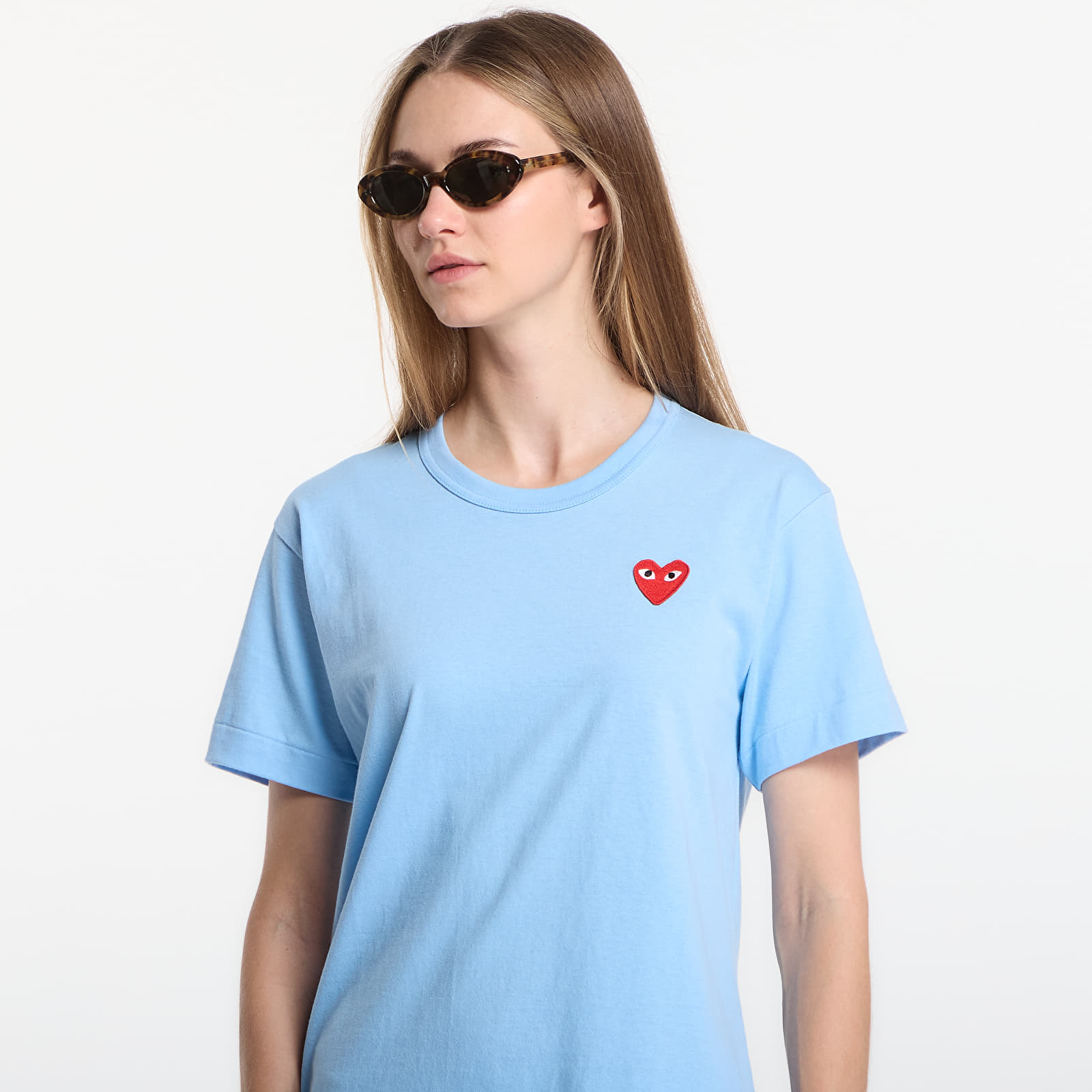 T-shirts Comme des Garçons PLAY T-Shirt Red Emblem Knit UNISEX Blue