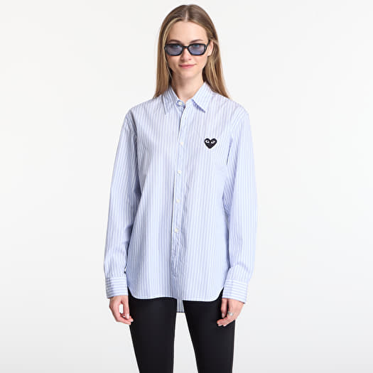 Skjorte Comme des Garçons PLAY Shirt Black Emblem Woven UNISEX Blue