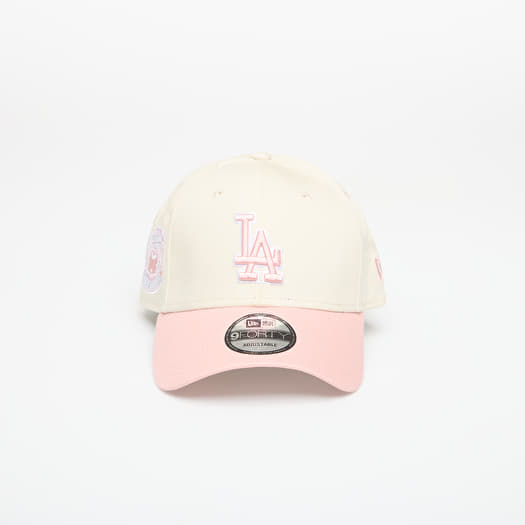 Keps New Era 9FORTY MLB WS Patch Los Angeles Dodgers Light Cream/ Pink Rouge