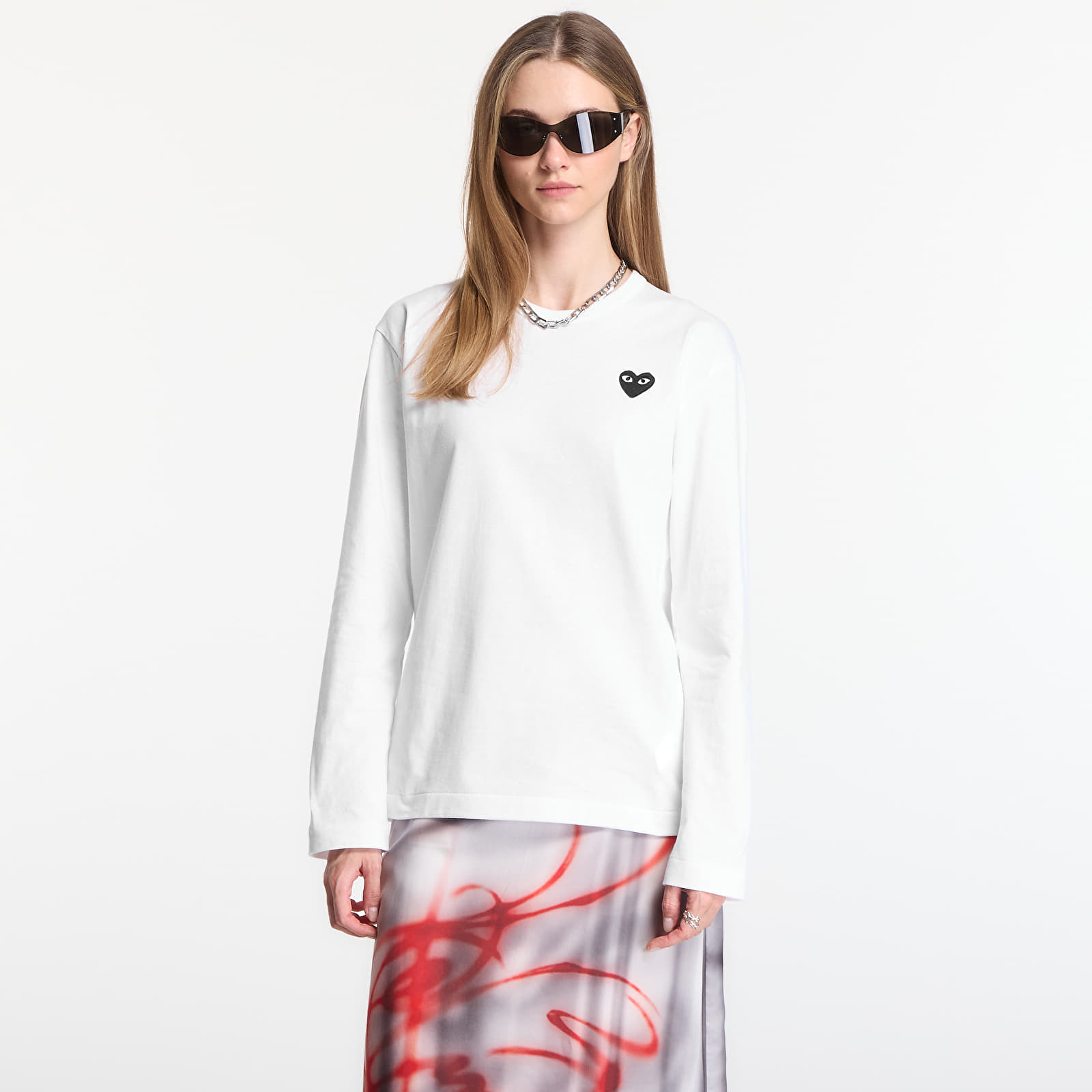 T-shirts Comme des Garçons PLAY T-Shirt Black Emblem Knit UNISEX White