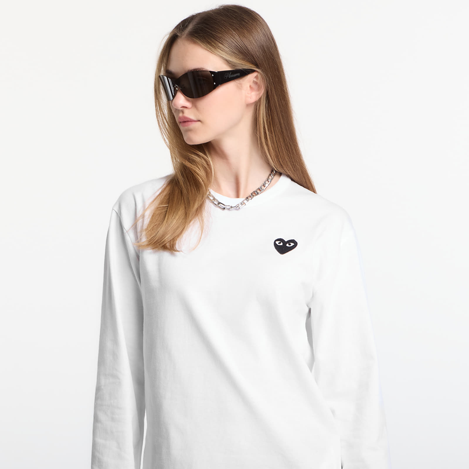 T-shirts Comme des Garçons PLAY T-Shirt Black Emblem Knit UNISEX White