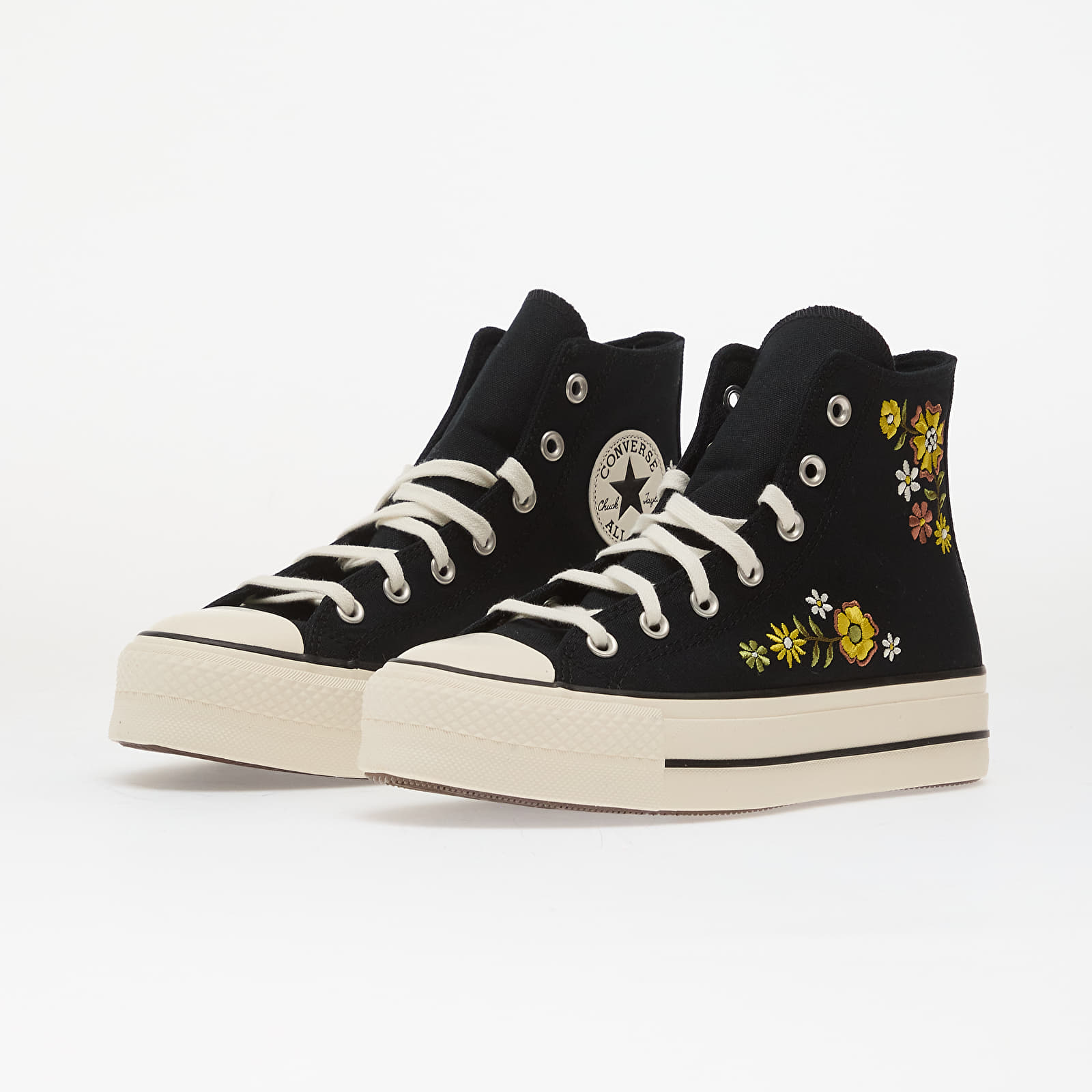 Women's shoes Chuck Taylor All Star Lift Embroidered Flowers - Converse Black/ Egret/ Bright Outlook