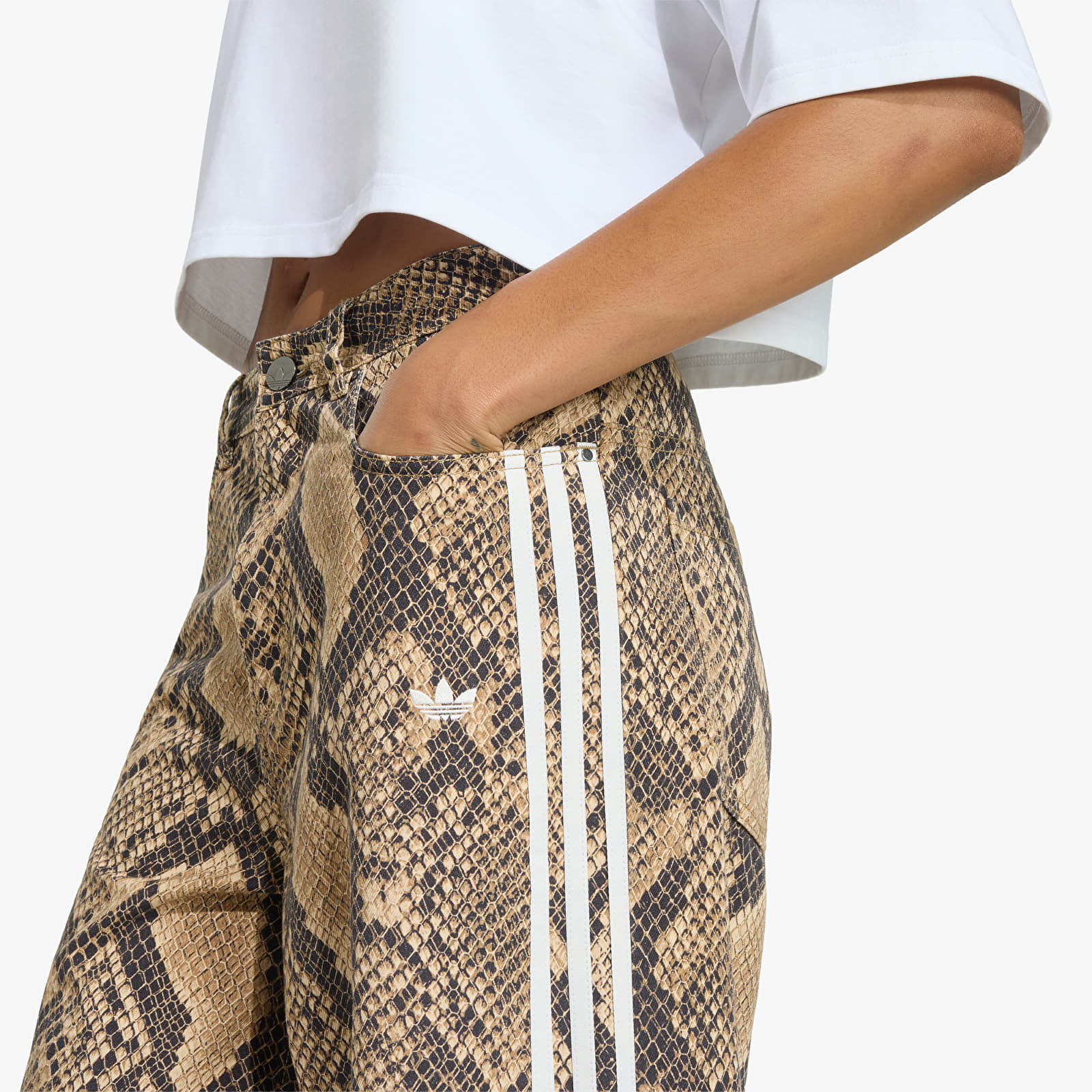 Pants adidas Snake Print Denim Loose Pants Linen/ Magic Beige