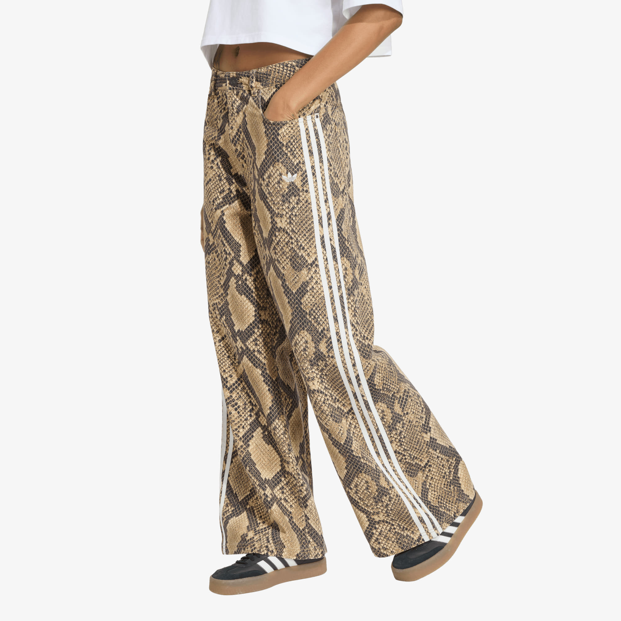 Pantaloni adidas Snake Print Denim Loose Pants Linen/ Magic Beige 29/30