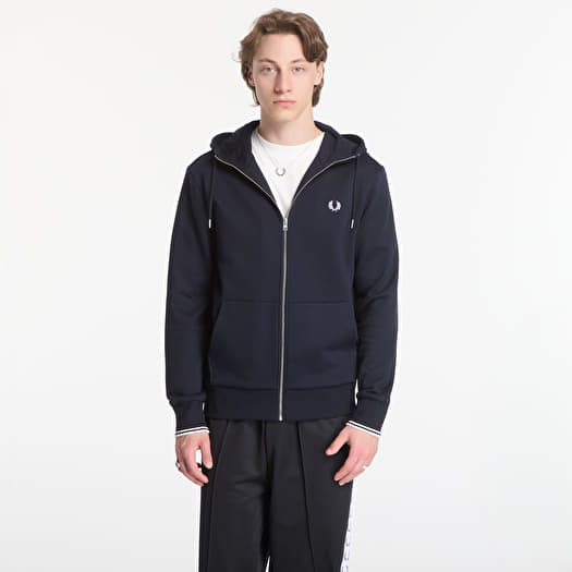 Sweatshirt Fred Perry Hooded Zip Through Sweatshirt Black