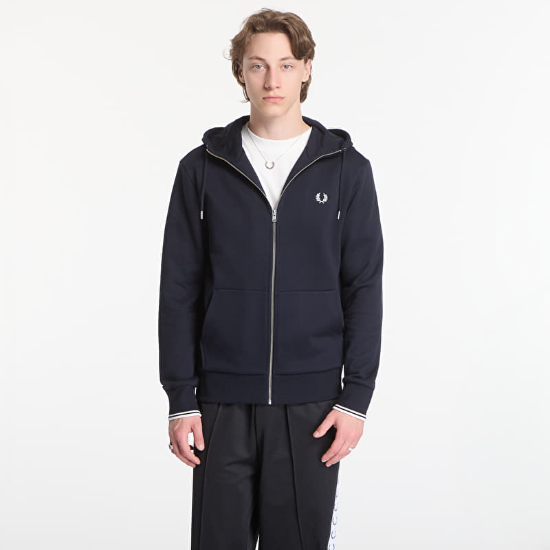 Bluza Fred Perry Hooded Zip Through Sweatshirt Black