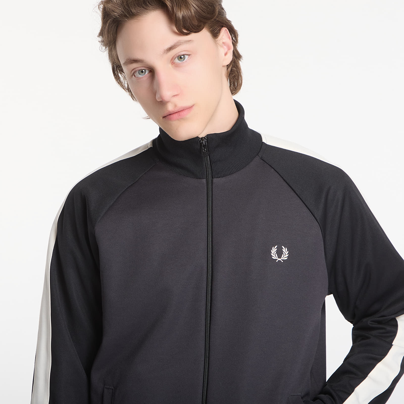 Men's hoodies Fred Perry Contrast Sleeve Track Jacket Black