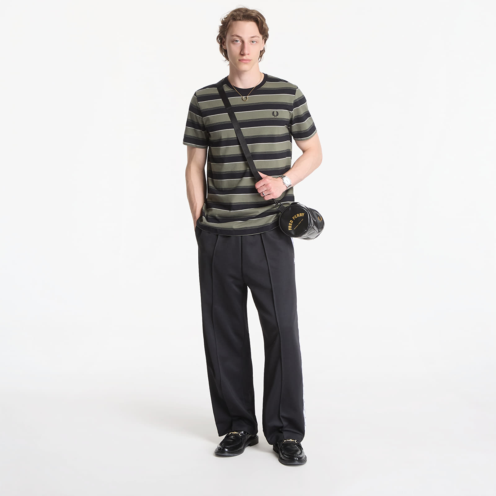 T-shirts homme Fred Perry Fine Stripe T-Shirt Green