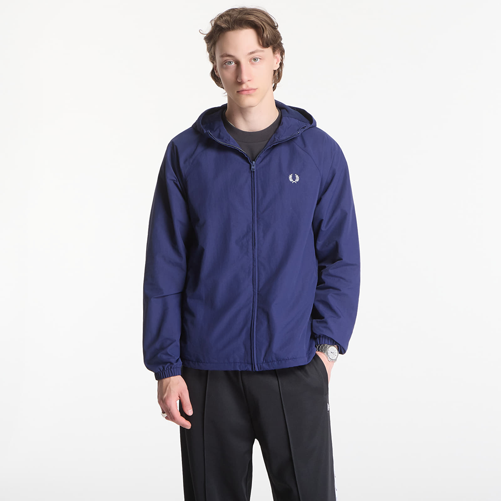 Men's jackets Fred Perry Hooded Shell Jacket UNISEX Blue