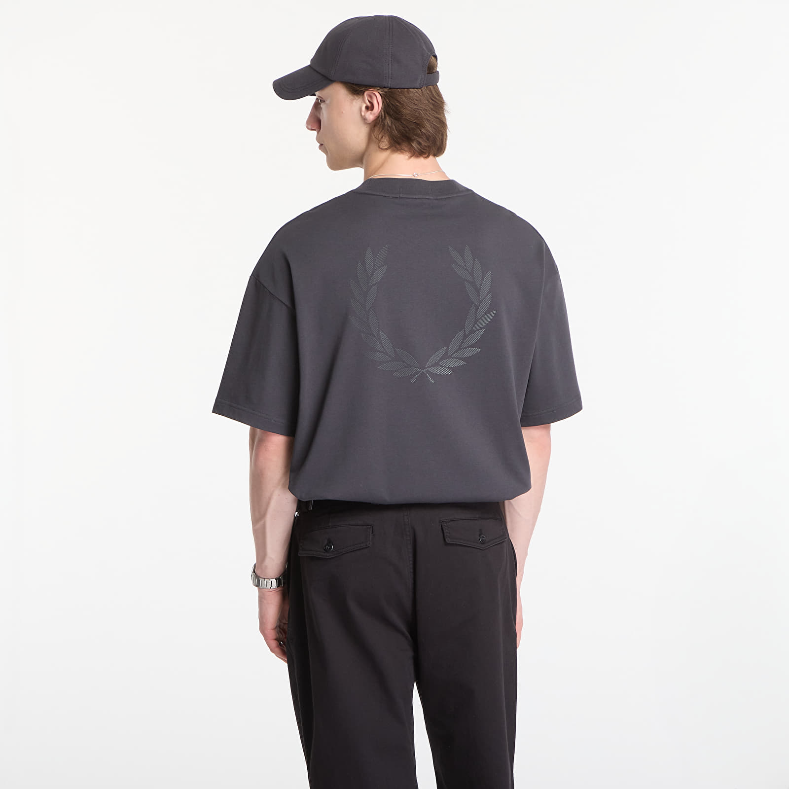 Men's T-shirts Fred Perry Back Print Lrl Wreath T-Shirt Black