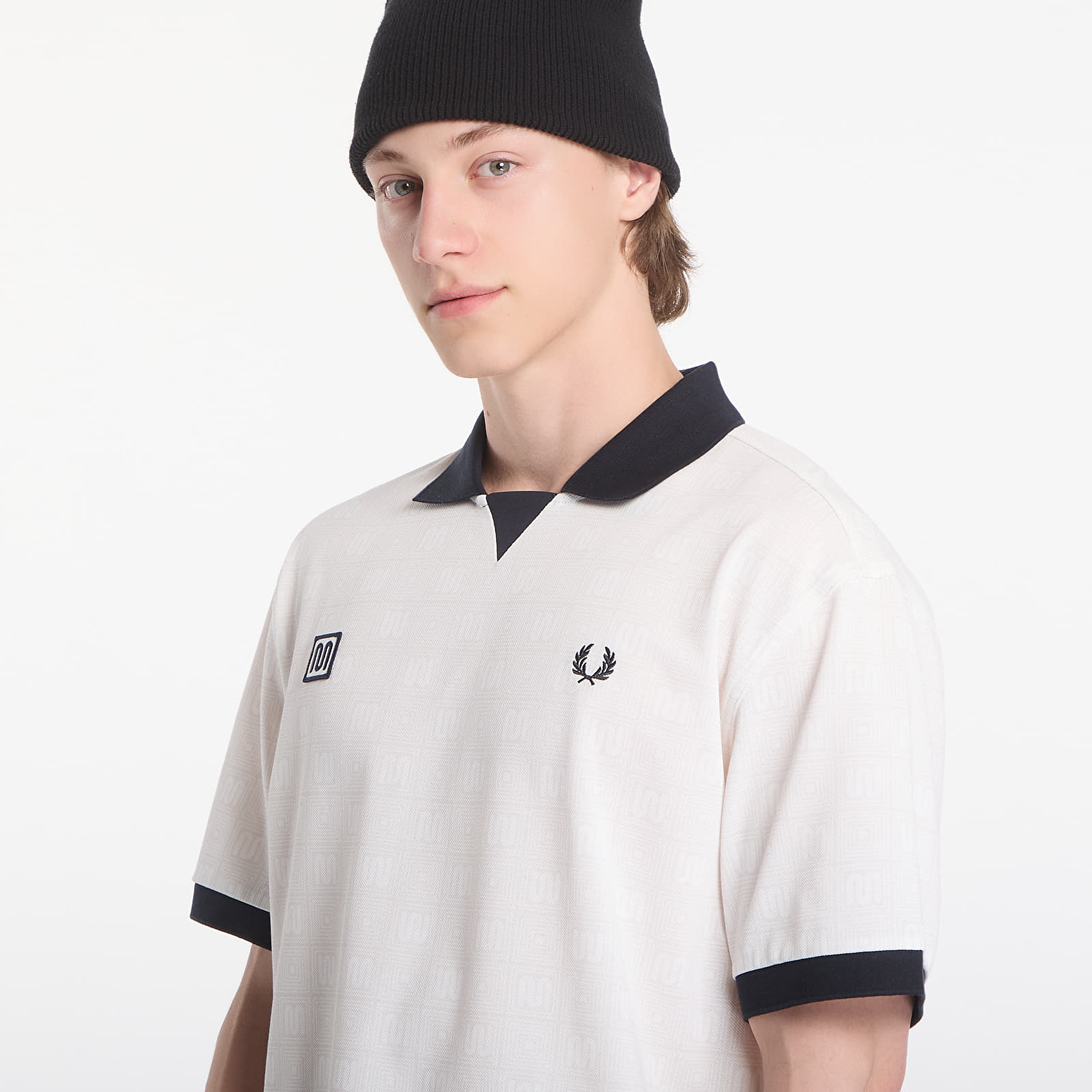 Meeste T-särgid Fred Perry Meyba Printed Polo Shirt Beige