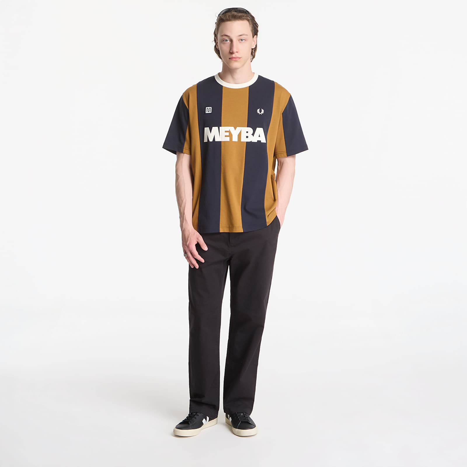 Men's T-shirts Fred Perry Meyba Cut And Sew T-Shirt Dark Caramel
